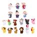 Story Time Finger Puppets 18pcs Educational Toys Finger Puppets Story Time Finger Puppets 12 Animals & 6 People Family Members Play House Accessories