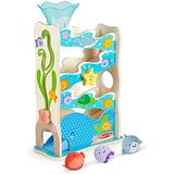 Melissa & Doug Rollables Wooden Ocean Slide Infant and Toddler Toy (5 Pieces)