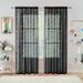 Bazaahm Black Metallic Sheer Linen Curtains for Living Room 2 Panels Boho Colorful Polka Dots Printed Light Filtering Window Drapes for Kids Juvenile Room Rod Pocket 63 L x 52 W