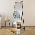 Full Length Mirror Modern Free Standing Full Body Dressing Mirror with Aluminum Alloy Frame Shatterproof Wall Mounted Hanging Mirror Floor Length Mirror Large Mirror Makeup Mirror 65 x22 Black