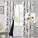 Yipa Blackout Window Curtain Grommet Darkening Drapes Energy Efficient Simple Windows Curtains Thermal Insulated Bedroom Thick Floral Print Classic Anti-rust Gray Yellow 2Pc-W:52 x H:45