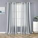 HA-EMORE Black and White Sheer Curtains Room Decorative Vertical Stripe Voile Grommet Sheer Curtain Panels Yarn Dyed Faux Linen Textured Semi Sheer Window Drapes for Bedroom