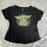 Disney Tops | Baby Yoda (Grogu) Charcoal Disney T-Shirt | Color: Gray/Green | Size: 2x