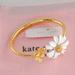 Kate Spade Jewelry | Kate Spade All Abuzz Hinged Cuff Bracelet (With Dust Bag) New | Color: Gold/White | Size: Os