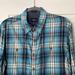 American Eagle Outfitters Shirts | Ae Prep Fit Plaid Dress Shirt - Size L | Color: Blue/Green | Size: L