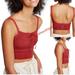 Free People Tops | Free People Nwt She’s Fancy Brami Redstone Lace Up Front Bralette Cami S New | Color: Red | Size: S