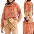 Free People Tops | Free People Nwt Piper Pullover Hoodie Tonal Contrast Panels Cropped Mango Sm New | Color: Orange | Size: S