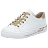 Plateausneaker RIEKER, Damen, Gr. 42, weiß, Lederimitat, sportlich, Schuhe, harmonischen Kontrastdetails, Freizeitschuh, Halbschuh, Schnürschuh, Topseller
