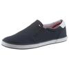 Slip-On Sneaker TOMMY HILFIGER "ICONIC SLIP ON SNEAKER", Herren, Gr. 41, blau (dunkelblau), Textil, sportlich, Schuhe, Slipper, Freizeitschuh, Halbschuh mit seitlichen Stretcheinsätzen, Topseller