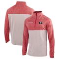 Men's Columbia Red/Gray Georgia Bulldogs Omni-Wick Rockin' It Quarter-Zip Pullover Top