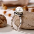 Huitan – bagues de mariage en Imitation de perles pour femmes Design Simple bande lisse bijoux de
