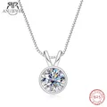 AnuJewe-Collier en diamant Moissanite plaqué or 18 carats 1ct 2ct D document qualité supérieure