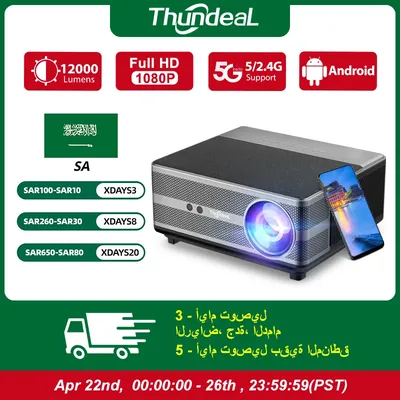 ThundeaL-Projecteur Android Full HD 1080P Wi-Fi LED 2K 4K pour home cinéma TD98 TD98W PK
