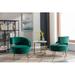 Barrel Chair - Everly Quinn Amatallah Upholstered Barrel Chair Fabric in Green | 28 H x 25 W x 26.5 D in | Wayfair 42D23225F0FD4496ADE337F1029AF8FB