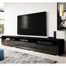 Flaches Fernsehmöbel in Schwarz Hochglanz und matt 270 cm breit