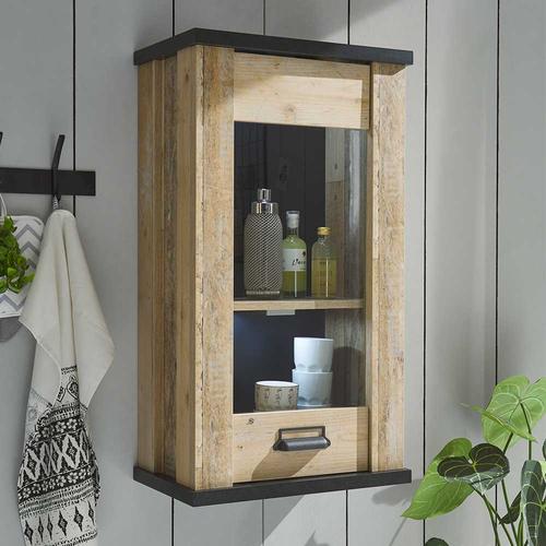 Landhaus Oberschrank Küche mit Glastür 50 cm breit - 90 cm hoch