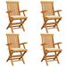 Corrigan Studio® Patio Chairs Outdoor Bistro Folding Chair w/ Cushions Solid Wood Teak Wood in Brown | 18 H in | Wayfair