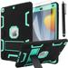 For iPad 9th Generation 10.2 Case Heavy Duty Shockproof Cover+Screen Protector(Black/Green)