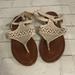 Jessica Simpson Shoes | Jessica Simpson Off White Faux Leather Sandals Size 6 | Color: Cream/White | Size: 6