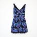 Free People Dresses | Free People Watercolor Floral Skater Dress Size 8 | Color: Black/Blue | Size: 8