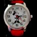 Disney Accessories | Disney Minnie Mouse Wristwatch Silver And Red New | Color: Black/Red | Size: Os