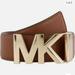 Michael Kors Accessories | Michael Kors Ladies Reversible Belt With Gold Mk Logo | Color: Brown/Pink | Size: Large