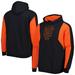 Men's Mitchell & Ness Black/Orange San Francisco Giants Colorblocked Fleece Pullover Hoodie