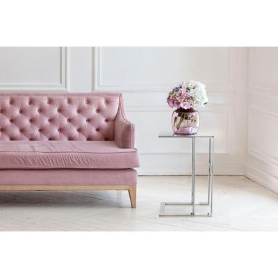 Beistelltisch KAYOOM "Sita, Minimalistischer Stil, Gefertigt aus 100 % Edelstahl", silber, B:40cm H:60cm T:30cm, 100% Edelstahl, Tische, Minimalistischer Beistellisch in C-Form aus Edelstahl Image