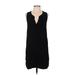 Gap Outlet Casual Dress - Shift Plunge Sleeveless: Black Print Dresses - Women's Size Small