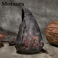 MOTAORA-Sac à dos vintage en cuir véritable pour femmes sacoche de poitrine florale faite à la main