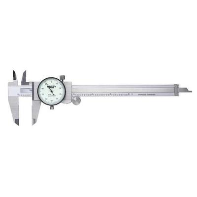INSIZE 1311-6 Dial Caliper, 0-6"Range, White, 1-1/2"Jaw D