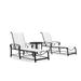 Palazzo Sling 3 Piece Lounge Set with Aluminum Frames (2 Chaises, Side Table)