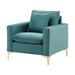 Chic Home Roxey Club Chair Velvet Upholstered Loose Back Design with Decorative Pillow