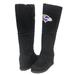 Women's Cuce Black Baltimore Ravens Suede Knee-High Boots