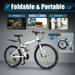 OUKANING 26 Folding Mountain Bike 21 Speed Carbon Steel Bicycle Dual Disc Brakes Bicycle Universal Adult MTB Bike