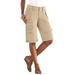 Plus Size Women's Cargo Shorts by Roaman's in Sandy Beige (Size 42 W)