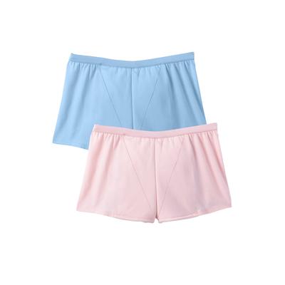 Plus Size Women's Cotton Incontinence Boyshort 2-Pack by Comfort Choice in Pastel Pack (Size 16)