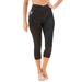 Plus Size Women's Mesh Pocket High Waist Swim Capri by Swim 365 in Black (Size 24)