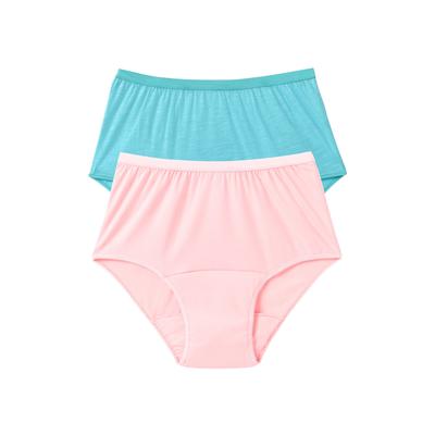 Plus Size Women's Cotton Incontinence Brief 2-Pack by Comfort Choice in Pastel Pack (Size 8)