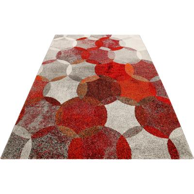 Teppich ESPRIT "Modernina ESP-3378" Gr. 31, rot, B:133cm H:13mm L:200cm, Kunstfaser, Teppiche, weicher Kurzflor in modernem Design, Wohnzimmer, Schlafzimmer, bunt Image