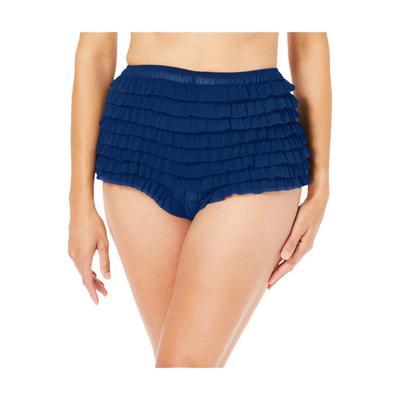 Plus Size Women's Nylon Mesh Rumba Boyshort by Amoureuse in Evening Blue (Size 13)