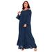 Plus Size Women's Off-The-Shoulder Sundrop Maxi Dress by June+Vie in Navy (Size 30/32)