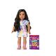 American Girl Truly Me 18-inch Doll #108 with Brown Eyes, Black-Brown Hair, Tan Skin, Tie Dye T-Shirt Dress, For Ages 6+