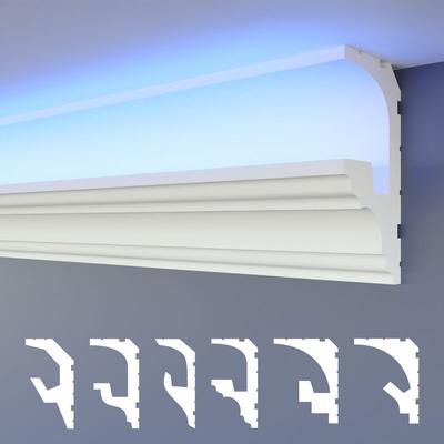 Led Stuckleisten 2in1, indirekte Beleuchtung Deckenleisten xps Styropor: HLED-6 - 49x95 mm, 1.7 Image