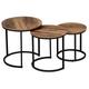 Lot de 3 tables basses gigognes hawkins rondes 30/40/45 bois foncé design industriel - Multicolore