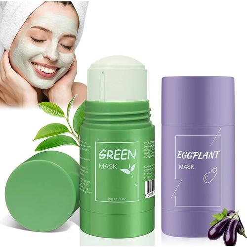 Grüner Tee Maske,Green Mask Stick,Grüntee Purifying Clay Grüntee Maske Ölkontrolle