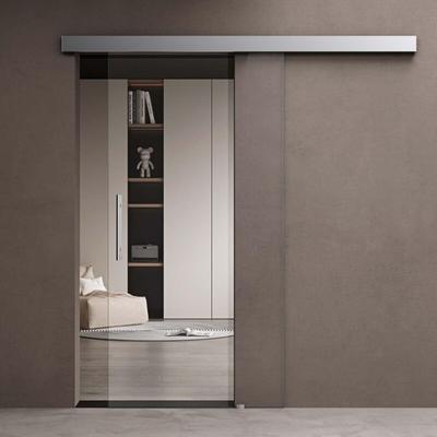 Doporro - Glasschiebetür Komplettset 77,5 x 205 cm 15mm Wandabstand Schiebetür mit Image