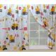 "Kids Boys JCB Diggers Construction White Yellow Ready Made Pencil Pleat Curtains 66\"x72\""