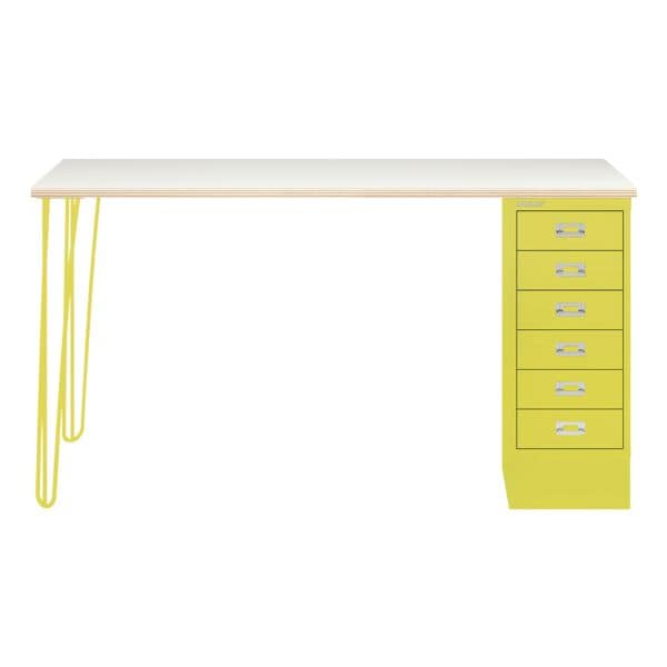 Bisley Schreibtisch »MultiRange« Plywood Platte mit 6 Schubladen gelb, 140x74x60 cm Image