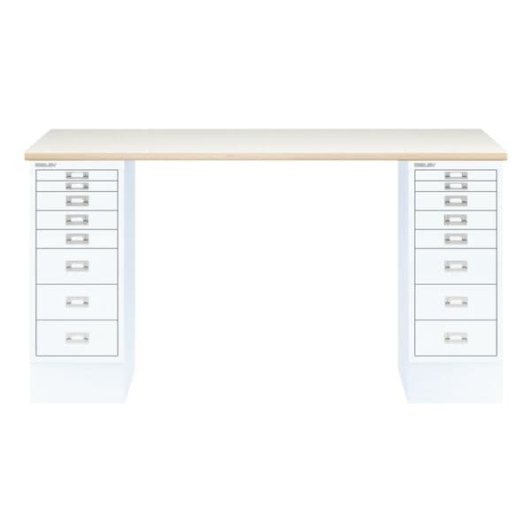 Bisley Schreibtisch »MultiRange« plywood Platte mit 16 Schubladen weiß, 140x74x60 cm Image